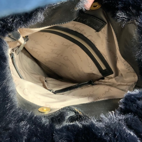 NWT - Foley + Corinna Faux Fur Black Purse - Picture 5 of 9